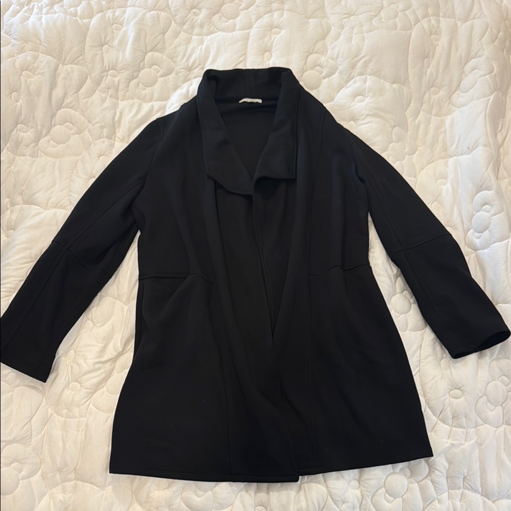 Max Studio Black Tailored Blazer Cardigan with Wide Lapel